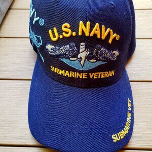 EUC UNITED STATES NAVY submarine veteran uniform navy blue / gold ballcap (OS)